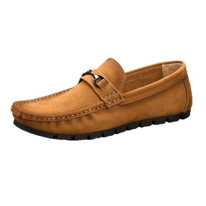 Mocasines Unisex de Gamuza para Hombre, Punta Redonda, Sin Cordones, Suela de Goma, Hebilla Suave, Decoración Sólida, Zapatos Casuales de Primavera - Product Image 4