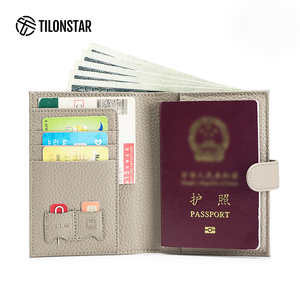 TILONSTAR TPW107P-Porte-cartes à deux volets avec motif litchi véritable, porte-passeport de voyage avec blocage RFID de qualité supérieure - Product Image 3