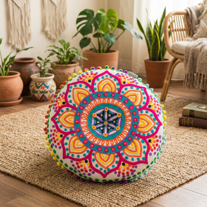 Customized Embroidered Yogic Pillow Case Comfortable Floor <b>Cushion</b> for Home Hotel Hospital Patio Decor - Product Image 3