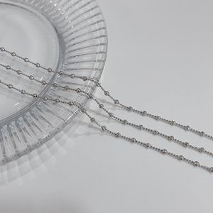 Collar de cuentas redondas de plata de ley S925 para mujer, cadena simple, estilo INS, joyería apilable y sencilla - Product Image 2
