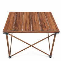 Table pliante de camping extérieure personnalisée, portable, réglable, pour pique-nique, tactique, en alliage d'aluminium, mobilier d'extérieur, table à roulettes, 2-4 personnes