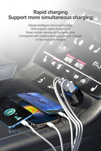 Cargador de Coche USB de 35W, USB 2A+1C, Carga Rápida, 2 Puertos USB, Adaptador para Encendedor de Cigarrillos, para iPhone, Samsung, Cargadores Rápidos - Product Image 2
