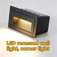Lampes encastrées en aluminium pour hôtels, éclairage de marches, indice de protection IP54, 220V, 3W LED, 3000K, CRI80, éclairage d'escalier, de passerelle et de cour