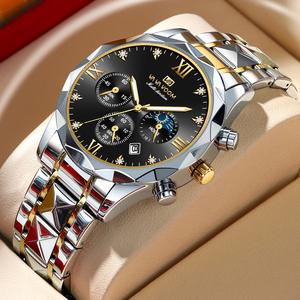 Reloj de cuarzo de negocios a la moda para hombre, reloj de hombre con calendario de tres ojos y seis Pines, correa de acero inoxidable, relojes para hombre - Product Image 1