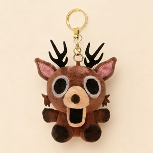 Porte-clés en peluche mini cerf brun Kawaii en gros, en stock, accessoire de sac animalier moelleux, étiquette personnalisée OEM - Product Image 2