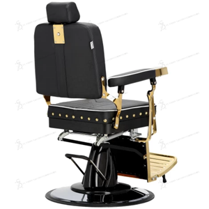 Chaise de coiffure de luxe pour hommes en or, chaise de barbier <span class=keywords><strong>Filippo</strong></span> Gold Black Classic Vintage, chaise de barbier luxueuse, chaise de barbier antique - Product Image 5