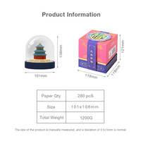 Lampe de table tendance à intensité variable avec motif Temple du Ciel, en papier sculpté 3D fait main de haute qualité, protection oculaire, pour la maison