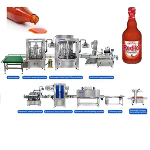 For Sale 4 Nozzle Liquid Tomato Hot Sauce Bottling Filling Capping Equipment Machine