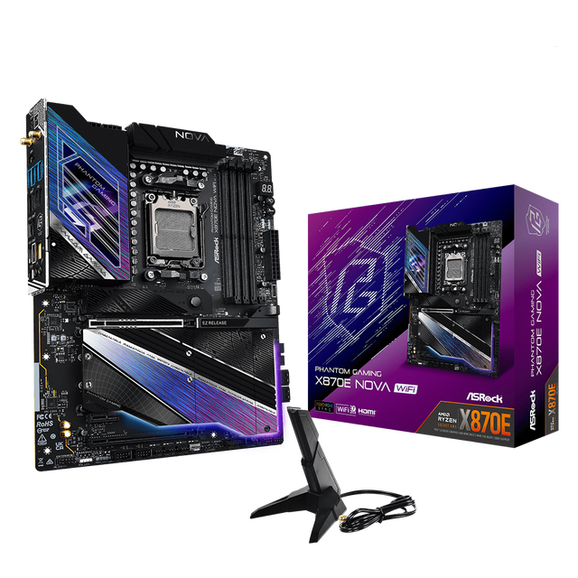 2025 New AsRock PHANTOM GAMING X870E Nova WiFi AM5 9000 CPU DDR5 USB4 Port PCIE 5.0 WIFI 7 Gaming Motherboard X870E Mothoerbaord