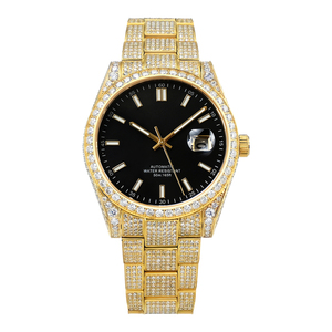 Montre de luxe pour homme en or style hip-hop avec diamants Moissanite, montre-bracelet en acier inoxydable de qualité supérieure - Product Image 2