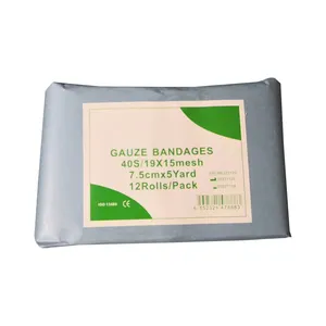 Prix de gros 100% bandage de gaze triangulaire en coton uni bandage de gaze stérile hémostatique