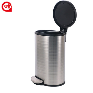 دلو تخزين حديث مستدير فضي من الفولاذ المقاوم للصدأ بسعة 12 لتر ناعم قريب - Product Image 2