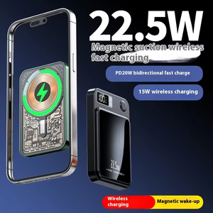 Banco de energía magnético para <span class=keywords><strong>iPhone</strong></span> <span class=keywords><strong>original</strong></span> de 10000mAh con carcasa transparente, pd22.5W con puerto tipo C y salida bidireccional. - Product Image 3