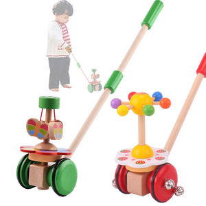 Puzle de madera para niños, carrito de <span class=keywords><strong>arrastre</strong></span>, juguete para niños y niñas, animales de dibujos animados, un solo empuje, diversión - Product Image 2