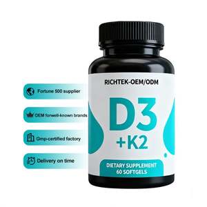 Suplemento para el Cuidado de la Salud, Nutrición, Vitamina D3 + K2, Cápsulas de Gel Suave de 10000 UI - Product Image 1