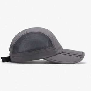 Gorra de béisbol plegable de poliéster 100% de secado rápido para verano, protección solar, para mujer, sombrero de malla liso para hombre, venta al por mayor - Product Image 2