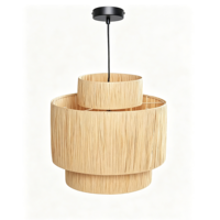 Lampe suspendue en raphia naturel tressé à 3 niveaux, abat-jour superposé, style bohème côtier, pour salle à manger, îlot de cuisine, décoration intérieure