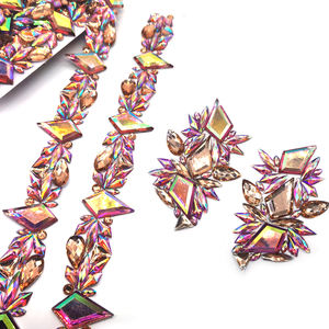 Новое поступление, нашивка со стразами, шитье из смолы, отделка драгоценных камней, розовый абат/шампанское, полимерный камень для отделки, для роттердамского карнавального 2026 - Product Image 1