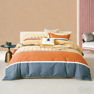 Juego de Funda Nórdica de Algodón 100% con Diseño Geométrico Estampado de Moda Clásica, Ecológico, 200 Hilos, para Uso Diario en el Hogar - Product Image 1