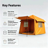 Tente de camping gonflable Zentopia en PVC à colonnes d'air, 4-6 personnes, toile de coton imperméable, glamping, safari dans le désert