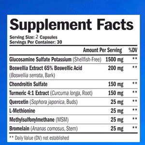 Suplemento para el Soporte de Articulaciones ODM/OEM, Suplemento de Cúrcuma, MSM, Glucosamina y Condroitina en Cápsulas, Cápsulas Strong Man - Product Image 3
