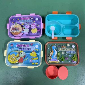 Lonchera <span class=keywords><strong>de</strong></span> Plástico <span class=keywords><strong>de</strong></span> Dibujos Animados <span class=keywords><strong>de</strong></span> 900 ml para Niños, Lonchera Bento Económica Libre <span class=keywords><strong>de</strong></span> BPA con Cubiertos, Lonchera Portátil para <span class=keywords><strong>Microondas</strong></span> para la Escuela - Product Image 2