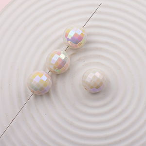 High Quality 16mm UV Coating <b>Plastic</b> Football <b>Beads</b> Handmade Jewelry Accessories with Diamond Wholesale Acrylic DIY Jewelry <b>Bead</b> - Product Image 4