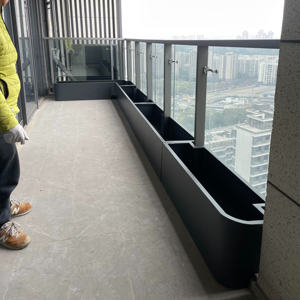 Balcón <span class=keywords><strong>Terraza</strong></span> Cajas de flores de acero inoxidable Patio Cajas de plantación en la azotea - Product Image 2