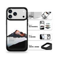 Coque de téléphone AG Feeling Black Edge avec dorure et design « Just Do It » pour iPhone 17, 17 Pro Max, 16 Pro, 15, 15 Pro Max – Coque magnétique