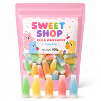 Classic Retro Cola Bottle Wax Candy 500g Bag Assorted Fruit Liquid Filled Original Shape Chewy Sweets