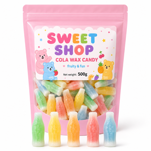 Bonbons à la cire en forme de bouteille de <span class=keywords><strong>cola</strong></span> rétro classique, sachet de 500g, saveurs de fruits variées, fourrure liquide, forme originale, bonbons à mâcher - Product Image 4