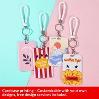 Porte-badge coulissant en plastique avec logo personnalisé, pour badges d'étudiant, de travail et de poitrine, idéal pour les petites séries et les lanyards