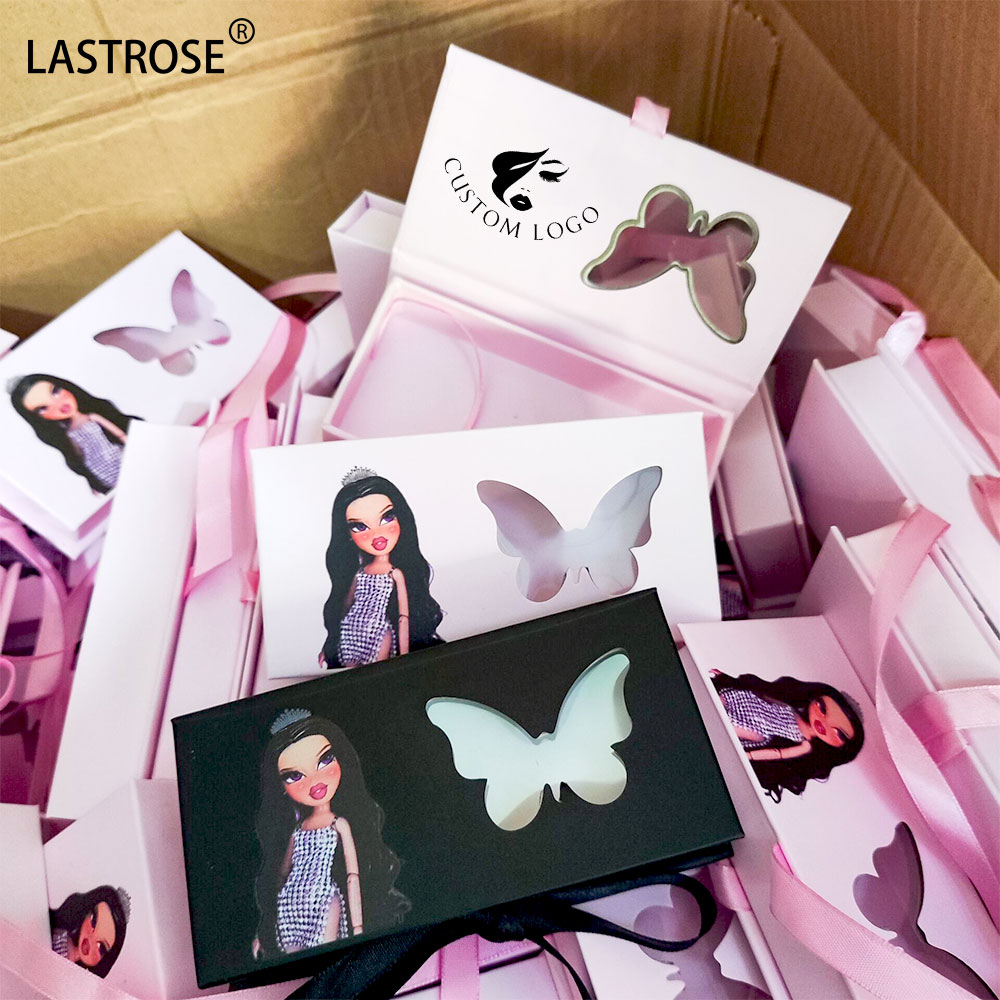 Caja de pestañas rosa