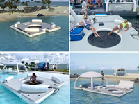Tente flottante aquatique gonflable pour île aquatique, jet ski, tente de banas flottante, fête aquatique gonflable