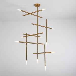 工业风格人造卫星吊灯豪华阁楼树枝吊灯，带遥控发光二极管吊灯，用于房间装饰 - Product Image 2