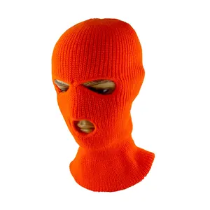 Bán Buôn Mùa Đông Dệt Kim Neon Balaclava Ba Lỗ Trượt Tuyết Mặt Nạ Trống Balaclava Skimask Thể Thao Ngoài Trời Thân Thiện Với Môi Unisex Người Lớn