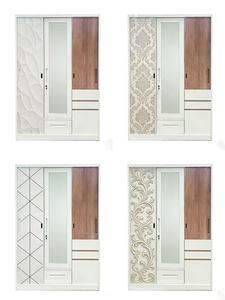 Casillero de acero económico, desmontable, con diseño de 3 puertas y pintura floral por ordenador, para listas de precios y anuncios. - Product Image 3
