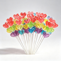 Halal hartvormige lolly's op een koord, gemengde kleuren fruit, harde lolly's, Valentijnsdag decoratie snoep, groothandel snoepgoed