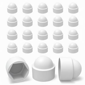 Tapas para Tuercas M6 de 17 mm, Protegen Tuercas y Tornillos, Tapas de Plástico Blanco Duraderas Antirust, para Bricolaje - Product Image 1