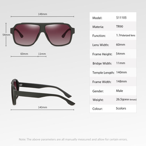 Lunettes de <span class=keywords><strong>soleil</strong></span> sport polarisées multicolores avec monture TR90 surdimensionnée pour hommes et femmes, idéales pour la course, la pêche et le cyclisme en extérieur - Product Image 2