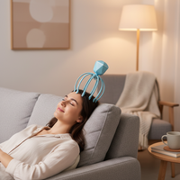Masseur de cuir chevelu électrique portable à vibrations avec minuteur de 3 minutes pour soulager le stress, relaxation profonde, en plastique, pour la maison/le bureau/les voyages