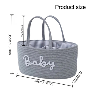 Baumwoll seil Windel Caddy Einkaufstasche Baby Organizer Aufbewahrung skorb - Product Image 2