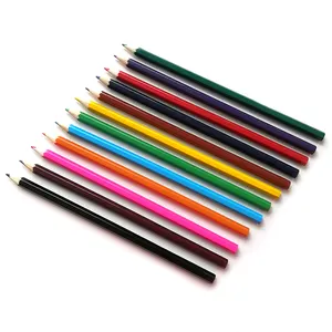 Deep Coloring High Quality 17.5cm Hexagonal Wooden Water Soluble Colors Pencils for Drawing