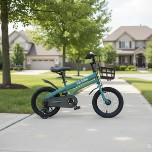 Vélo pour enfant de 12, 14, 16, 18 pouces avec roues d'apprentissage, cadre en acier à haute teneur en carbone, pneus <span class=keywords><strong>AVA</strong></span> larges, selle souple, rayons de 14 mm, paniers, garde-boue - Product Image 2