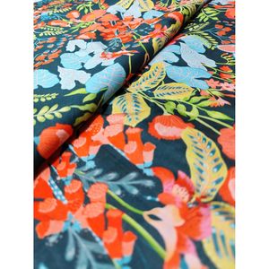 Tissu en soie Chanderi imprimé floral Triloki multicolore, 44 pouces de large, léger et transparent, pour vêtements Sari - Product Image 3