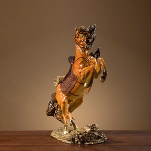 <b>Copper</b> And Gold Years Brass Horse Figurine Handmade Legend Of Warhorse Color <b>Table</b> Sculpture For Living Room Study Office - Product Image 4