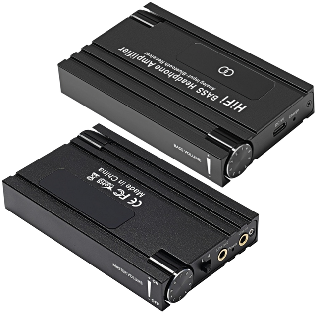 HiFi BASS Headphone Amplifier Earphone Amp Rechargeable 3.5mm AUX Input Output With Volume Control Bluetooth Receiver for Phone