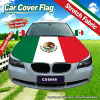 Housse de capot de voiture mexicaine personnalisée avec drapeau imprimé en tissu élastique, drapeau de capot moteur et housse de rétroviseur pour voiture