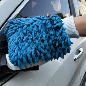 Gant de nettoyage de voiture en chenille, double face, épaissi, absorbant l'eau, pour l'entretien automobile, bleu gris - Product Image 3
