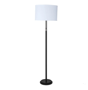 Lampes sur pied décoratives modernes en fer noir mat avec base lourde pour hôtel - Product Image 1